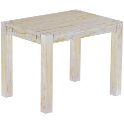 Esstisch 100x73 Rio Kanto Shabby Honig massiver Pinien Holztisch - vorgerichtet für Ansteckplatten - Tisch ausziehbar