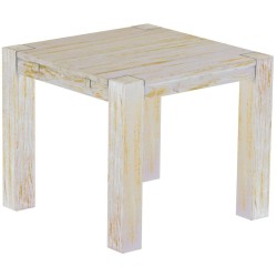 Esstisch 90x90 Rio Kanto Shabby Honig massiver Pinien Holztisch - vorgerichtet für Ansteckplatten - Tisch ausziehbar