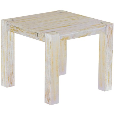 Esstisch 90x90 Rio Kanto Shabby Honig massiver Pinien Holztisch - vorgerichtet für Ansteckplatten - Tisch ausziehbar