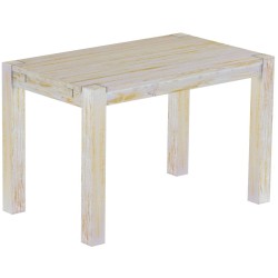 Esstisch 120x73 Rio Kanto Shabby Honig massiver Pinien Holztisch - vorgerichtet für Ansteckplatten - Tisch ausziehbar