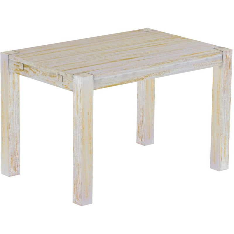 Esstisch 120x80 Rio Kanto Shabby Honig massiver Pinien Holztisch - vorgerichtet für Ansteckplatten - Tisch ausziehbar