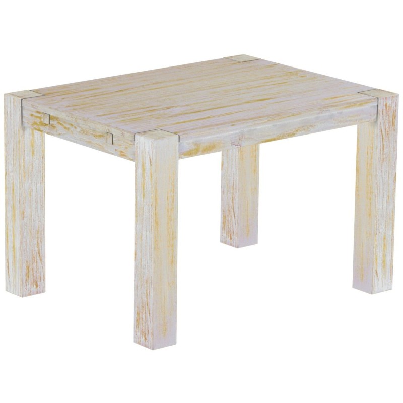 Esstisch 120x90 Rio Kanto Shabby Honig massiver Pinien Holztisch - vorgerichtet für Ansteckplatten - Tisch ausziehbar