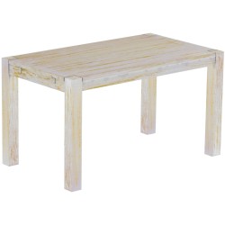 Esstisch 140x80 Rio Kanto Shabby Honig massiver Pinien Holztisch - vorgerichtet für Ansteckplatten - Tisch ausziehbar