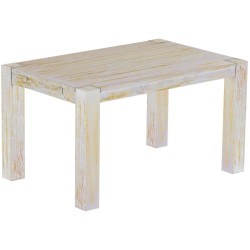 Esstisch 140x90 Rio Kanto Shabby Honig massiver Pinien Holztisch - vorgerichtet für Ansteckplatten - Tisch ausziehbar