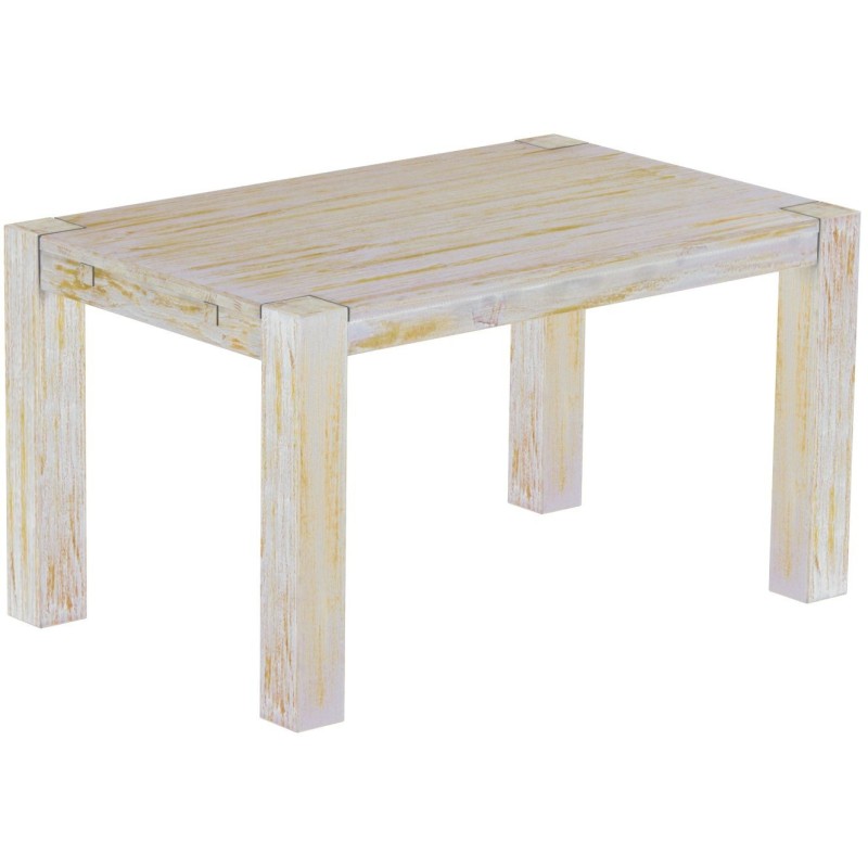 Esstisch 140x90 Rio Kanto Shabby Honig massiver Pinien Holztisch - vorgerichtet für Ansteckplatten - Tisch ausziehbar