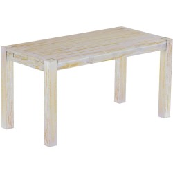 Esstisch 150x73 Rio Kanto Shabby Honig massiver Pinien Holztisch - vorgerichtet für Ansteckplatten - Tisch ausziehbar