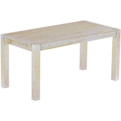 Esstisch 160x80 Rio Kanto Shabby Honig massiver Pinien Holztisch - vorgerichtet für Ansteckplatten - Tisch ausziehbar