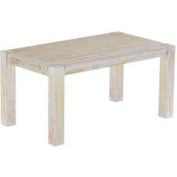 Esstisch 160x90 Rio Kanto Shabby Honig massiver Pinien Holztisch - vorgerichtet für Ansteckplatten - Tisch ausziehbar