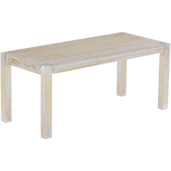 Esstisch 180x80 Rio Kanto Shabby Honig massiver Pinien Holztisch - vorgerichtet für Ansteckplatten - Tisch ausziehbar