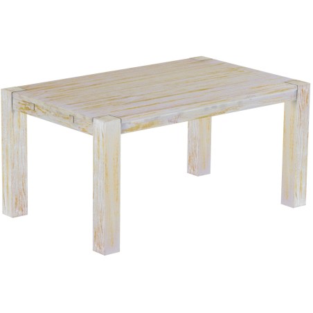 Esstisch 160x100 Rio Kanto Shabby Honig massiver Pinien Holztisch - vorgerichtet für Ansteckplatten - Tisch ausziehbar