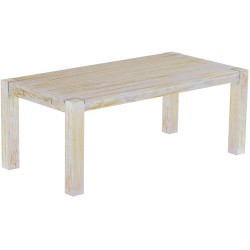 Esstisch 200x100 Rio Kanto Shabby Honig massiver Pinien Holztisch - vorgerichtet für Ansteckplatten - Tisch ausziehbar