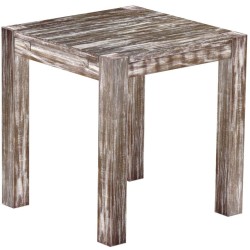 Esstisch 73x73 Rio Kanto Shabby Antik Eiche massiver Pinien Holztisch - vorgerichtet für Ansteckplatten - Tisch ausziehbar