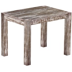 Esstisch 100x73 Rio Kanto Shabby Antik Eiche massiver Pinien Holztisch - vorgerichtet für Ansteckplatten - Tisch ausziehbar