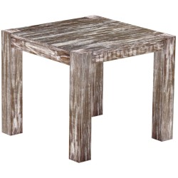 Esstisch 90x90 Rio Kanto Shabby Antik Eiche massiver Pinien Holztisch - vorgerichtet für Ansteckplatten - Tisch ausziehbar