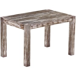 Esstisch 120x80 Rio Kanto Shabby Antik Eiche massiver Pinien Holztisch - vorgerichtet für Ansteckplatten - Tisch ausziehbar