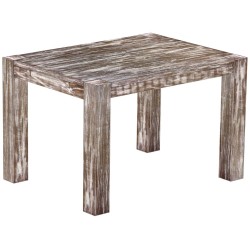 Esstisch 120x90 Rio Kanto Shabby Antik Eiche massiver Pinien Holztisch - vorgerichtet für Ansteckplatten - Tisch ausziehbar