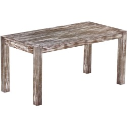 Esstisch 160x80 Rio Kanto Shabby Antik Eiche massiver Pinien Holztisch - vorgerichtet für Ansteckplatten - Tisch ausziehbar