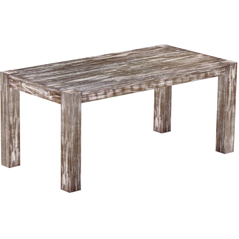 Esstisch 180x90 Rio Kanto Shabby Antik Eiche massiver Pinien Holztisch - vorgerichtet für Ansteckplatten - Tisch ausziehbar