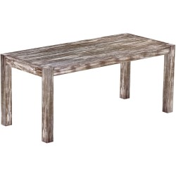 Esstisch 180x80 Rio Kanto Shabby Antik Eiche massiver Pinien Holztisch - vorgerichtet für Ansteckplatten - Tisch ausziehbar