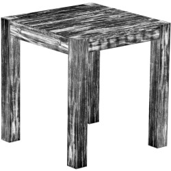 Esstisch 73x73 Rio Kanto Shabby Antik Ebenholz massiver Pinien Holztisch - vorgerichtet für Ansteckplatten - Tisch ausziehbar