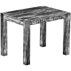 Esstisch 100x73 Rio Kanto Shabby Antik Ebenholz massiver Pinien Holztisch - vorgerichtet für Ansteckplatten - Tisch ausziehbar