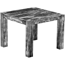 Esstisch 100x100 Rio Kanto Shabby Antik Ebenholz massiver Pinien Holztisch - vorgerichtet für Ansteckplatten - Tisch ausziehbar