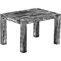 Esstisch 120x90 Rio Kanto Shabby Antik Ebenholz massiver Pinien Holztisch - vorgerichtet für Ansteckplatten - Tisch ausziehbar