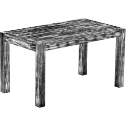 Esstisch 140x80 Rio Kanto Shabby Antik Ebenholz massiver Pinien Holztisch - vorgerichtet für Ansteckplatten - Tisch ausziehbar
