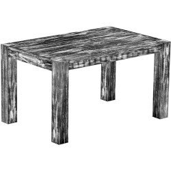 Esstisch 140x90 Rio Kanto Shabby Antik Ebenholz massiver Pinien Holztisch - vorgerichtet für Ansteckplatten - Tisch ausziehbar