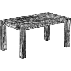 Esstisch 160x90 Rio Kanto Shabby Antik Ebenholz massiver Pinien Holztisch - vorgerichtet für Ansteckplatten - Tisch ausziehbar