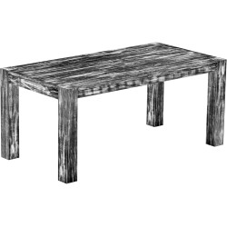 Esstisch 180x90 Rio Kanto Shabby Antik Ebenholz massiver Pinien Holztisch - vorgerichtet für Ansteckplatten - Tisch ausziehbar