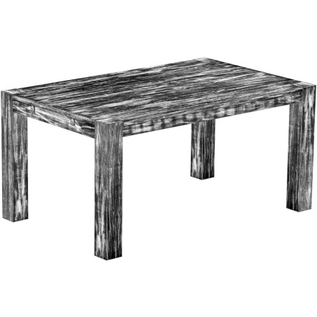 Esstisch 160x100 Rio Kanto Shabby Antik Ebenholz massiver Pinien Holztisch - vorgerichtet für Ansteckplatten - Tisch ausziehbar
