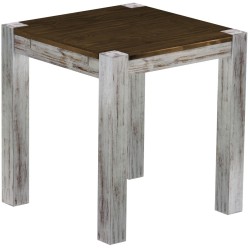 Esstisch 73x73 Rio Kanto Shabby Platte Eiche massiver Pinien Holztisch - vorgerichtet für Ansteckplatten - Tisch ausziehbar