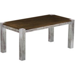 Esstisch 180x90 Rio Kanto Shabby Platte Eiche massiver Pinien Holztisch - vorgerichtet für Ansteckplatten - Tisch ausziehbar