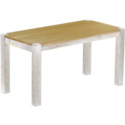 Esstisch 150x73 Rio Kanto Shabby Platte Brasil massiver Pinien Holztisch - vorgerichtet für Ansteckplatten - Tisch ausziehbar