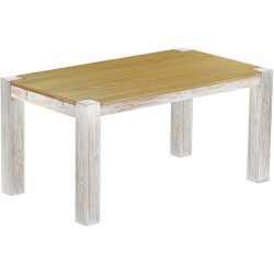 Esstisch 160x90 Rio Kanto Shabby Platte Brasil massiver Pinien Holztisch - vorgerichtet für Ansteckplatten - Tisch ausziehbar