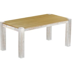 Esstisch 180x90 Rio Kanto Shabby Platte Brasil massiver Pinien Holztisch - vorgerichtet für Ansteckplatten - Tisch ausziehbar