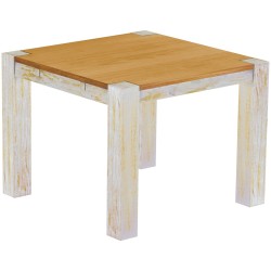 Esstisch 100x100 Rio Kanto Shabby Platte Honig massiver Pinien Holztisch - vorgerichtet für Ansteckplatten - Tisch ausziehbar