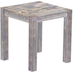 Esstisch 73x73 Rio Kanto Zebra Afrika massiver Pinien Holztisch - vorgerichtet für Ansteckplatten - Tisch ausziehbar