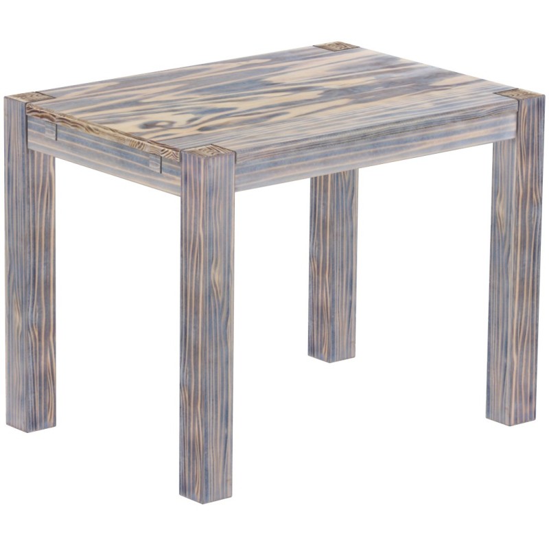 Esstisch 100x73 Rio Kanto Zebra Afrika massiver Pinien Holztisch - vorgerichtet für Ansteckplatten - Tisch ausziehbar
