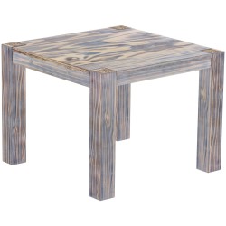 Esstisch 100x100 Rio Kanto Zebra Afrika massiver Pinien Holztisch - vorgerichtet für Ansteckplatten - Tisch ausziehbar