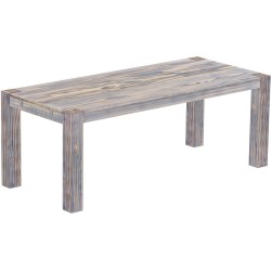 Esstisch 208x90 Rio Kanto Zebra Afrika massiver Pinien Holztisch - vorgerichtet für Ansteckplatten - Tisch ausziehbar