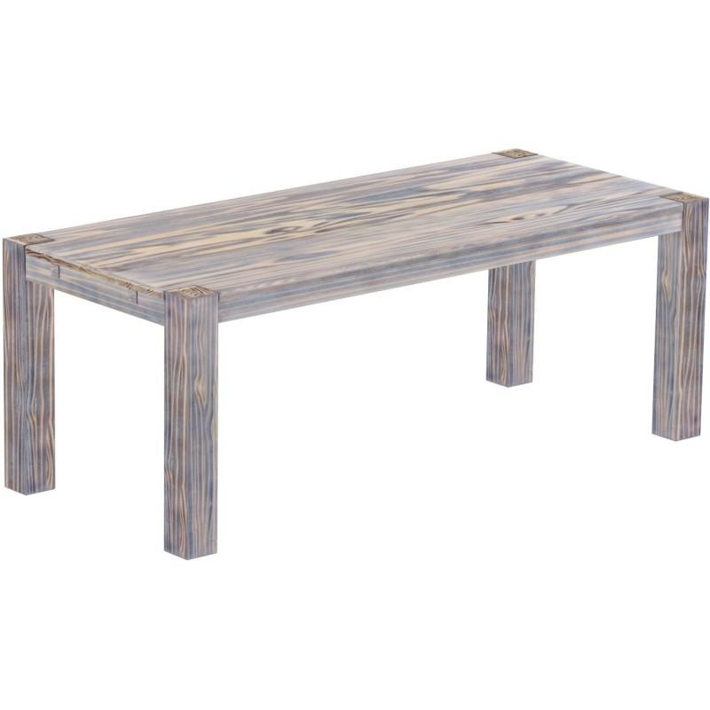 Esstisch 208x90 Rio Kanto Zebra Afrika massiver Pinien Holztisch - vorgerichtet für Ansteckplatten - Tisch ausziehbar