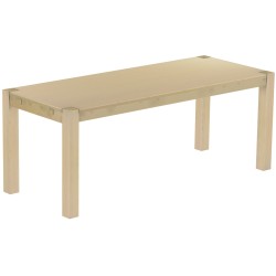 Esstisch 200x80 Rio Kanto Birke massiver Pinien Holztisch - vorgerichtet für Ansteckplatten - Tisch ausziehbar