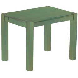 Esstisch 100x73 Rio Kanto Bambus mintgruen massiver Pinien Holztisch - vorgerichtet für Ansteckplatten - Tisch ausziehbar