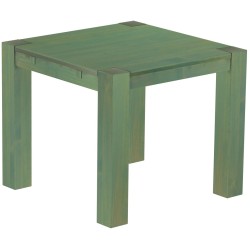 Esstisch 90x90 Rio Kanto Bambus mintgruen massiver Pinien Holztisch - vorgerichtet für Ansteckplatten - Tisch ausziehbar