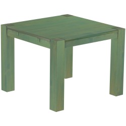 Esstisch 100x100 Rio Kanto Bambus mintgruen massiver Pinien Holztisch - vorgerichtet für Ansteckplatten - Tisch ausziehbar