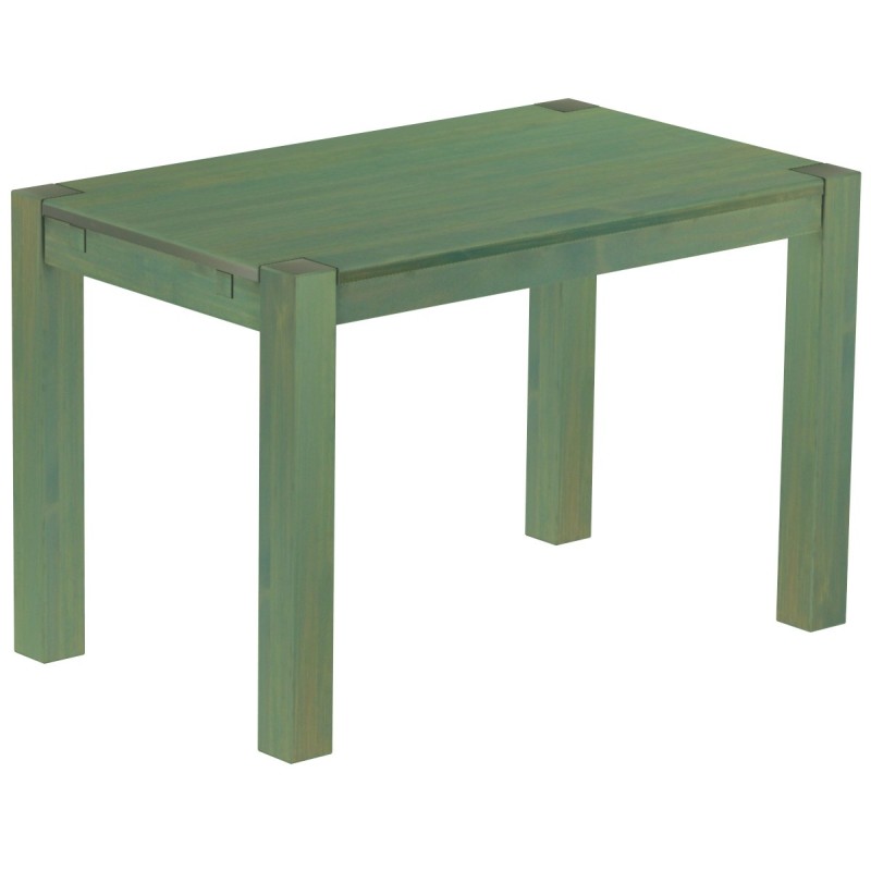 Esstisch 120x73 Rio Kanto Bambus mintgruen massiver Pinien Holztisch - vorgerichtet für Ansteckplatten - Tisch ausziehbar