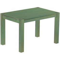 Esstisch 120x80 Rio Kanto Bambus mintgruen massiver Pinien Holztisch - vorgerichtet für Ansteckplatten - Tisch ausziehbar