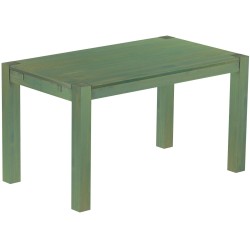 Esstisch 140x80 Rio Kanto Bambus mintgruen massiver Pinien Holztisch - vorgerichtet für Ansteckplatten - Tisch ausziehbar